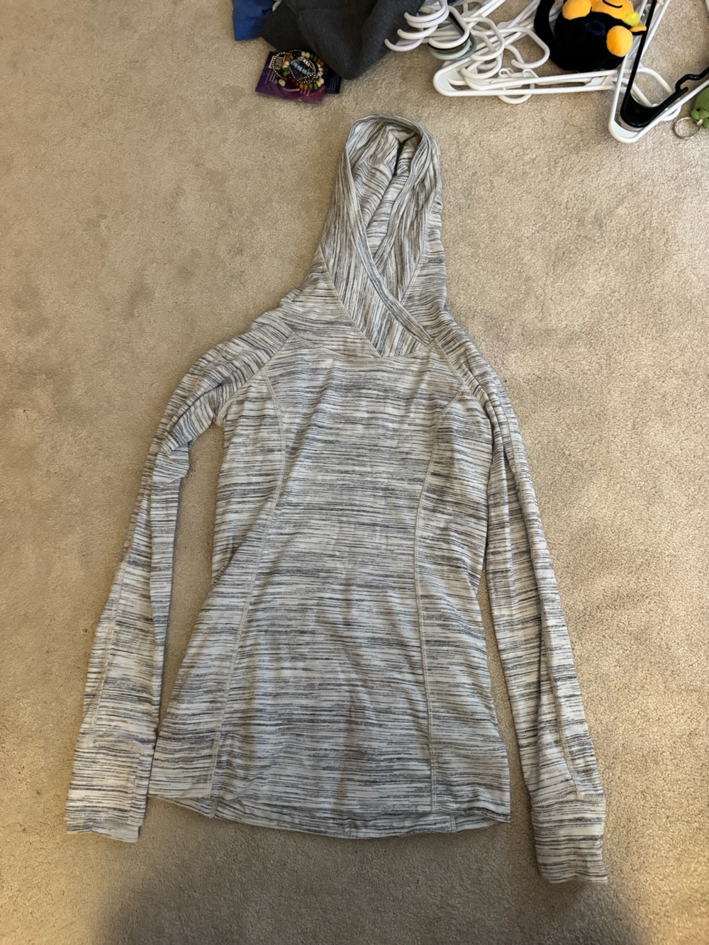 lululemon athletica Light Gray Marled Hooded Long-Sleeve Dress